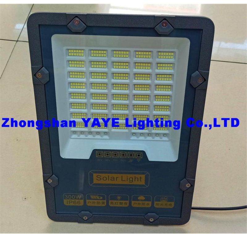 Yaye 2021 Hot Sell Good Price 200W Outdoor Solar LED Flood Garden Lamp with Remote Controller (Available Watts: 50W/100W/200W/300W/400W)