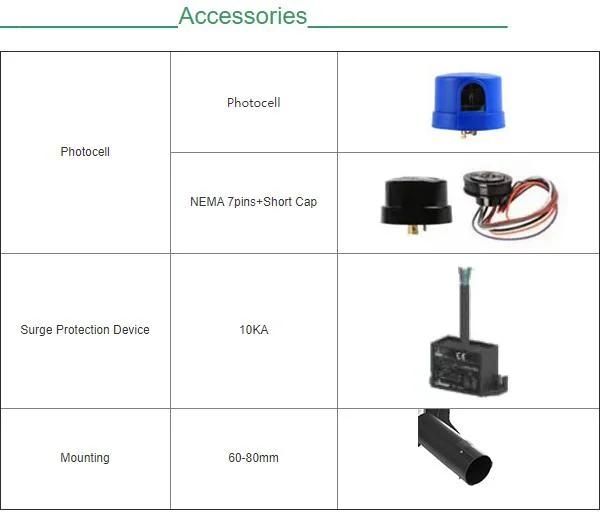 Black 40W High Efficiency 165lm/W LED Post Top Light LED Garden Light