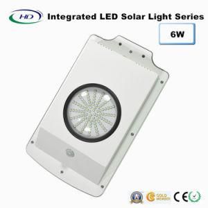 6W Integrated LED Solar Light with PIR Sensor for Garden/Parking Lot Lighting