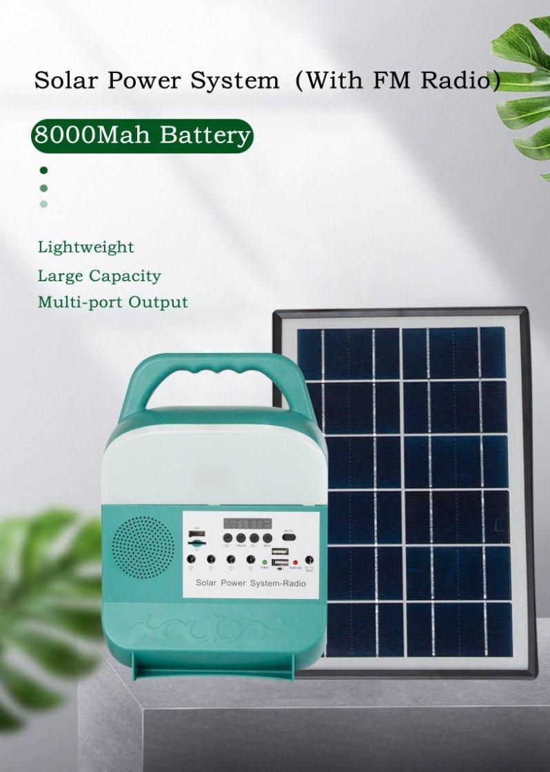 Potable Power Supply Solar Energy Systems Solar Panel Power Station with Radio as Lighting System Solar Lights