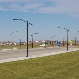 Silver Grey Conic Decorative Q235B Aluminum Solar Steel Light Pole