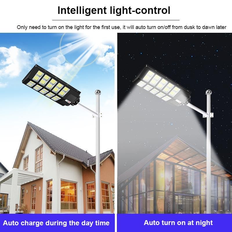 OEM All in One Solar Street Light 500W Integrated Public LED Street Light Garden Light with Motion Sensor CE RoHS for Road Lighting