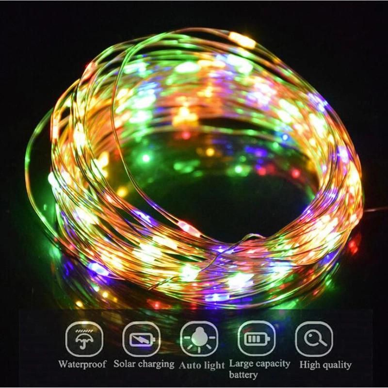 Solar String Lights, 200 LED Waterproof Solar Christmas Lights, 8 Modes Solar Fairy Lights Indoor/Outdoor Decoration String Lights for Garden, Party Wyz11958