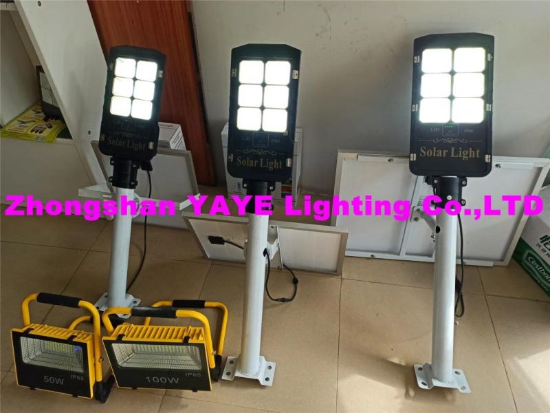 Yaye 2022 Hottest Sell Factory Price 200watt/100watt All in One Solar LED Street Road Wall Garden Light with Remote Controller/Radar Sensor 500PCS Stock