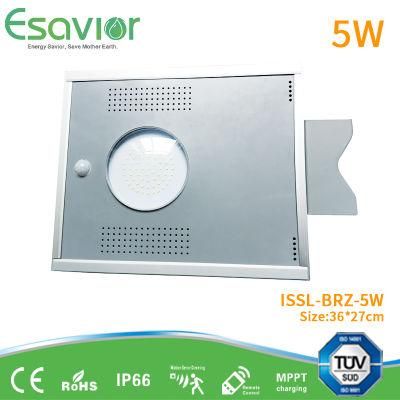 Esavior 5W All in One Solar Street Light Power Lighting Garden Lamp with Microwave Sensor