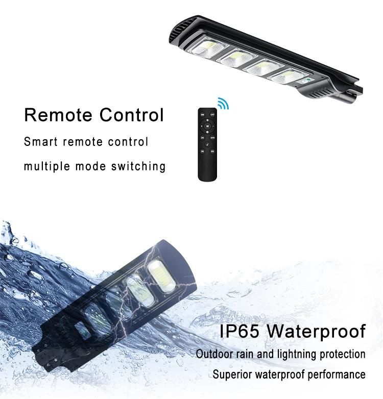 Best Waterproof IP65 Aluminum Alloy Outdoor Street Solar Light 80W 100W 300W with Inbuilt Battery