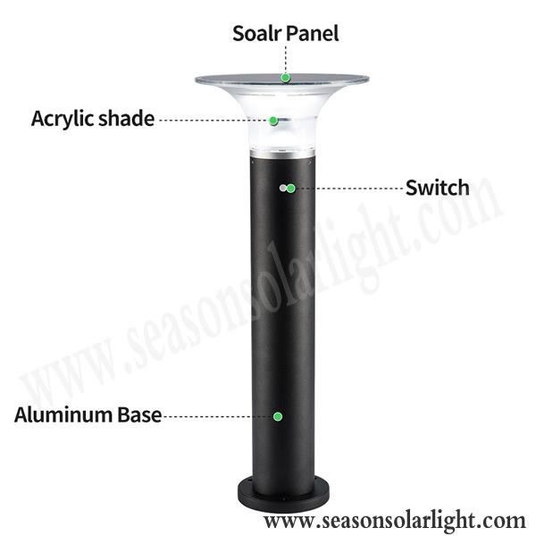 Factory Bright Solar LED Light 5W Outdoor Energy Solar Bollard Light LED Lamp for Garden Lighting