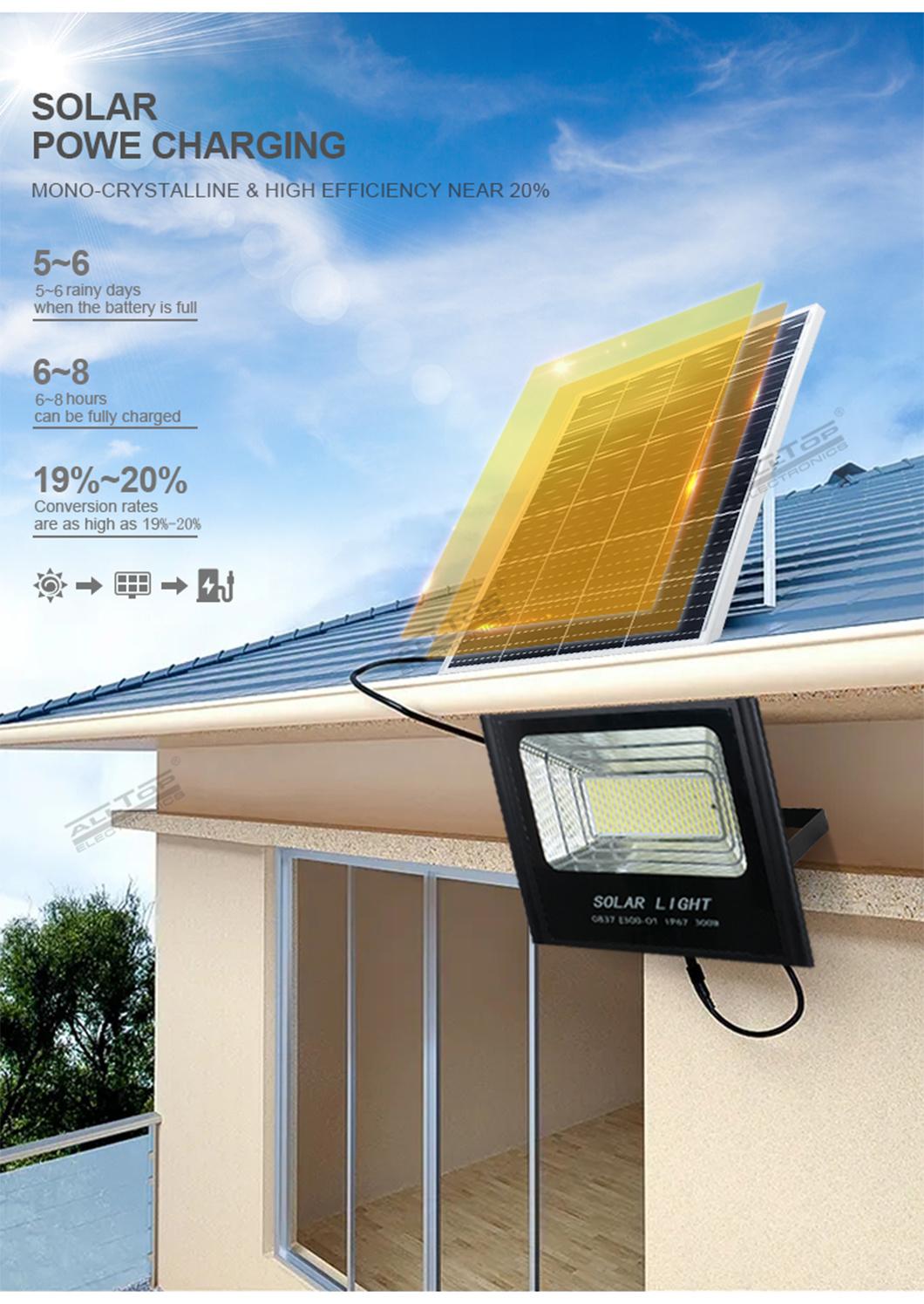 Alltop High Lumen IP67 Aluminum Housing Waterproof Outdoor Lighting SMD 50W 100W 150W 200W Solar LED Floodlight Price