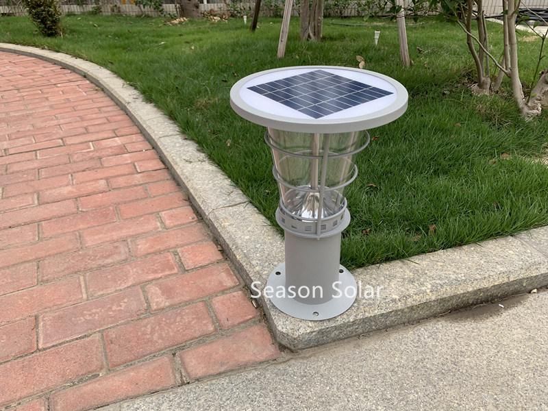 Solar Powered LED Lighting Lamp 5W Solar Panel Garden Outdoor Gate Solar Pillar Light