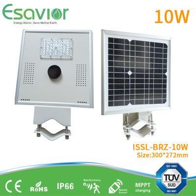 High Brightness Energy Saving 1000lm 10W All in One LED Solar Street Lighting Integrated Solar Light with LiFePO4 Lithium Battery