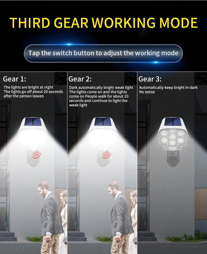 Surveillance Cameras LED Simulation Monitoring Security Lighting Solar Motion Sensor Wall Light Outdoor