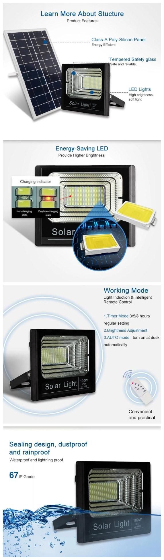 Popular LED Solar Flood Light Fixture 30W 50W 80W 100W