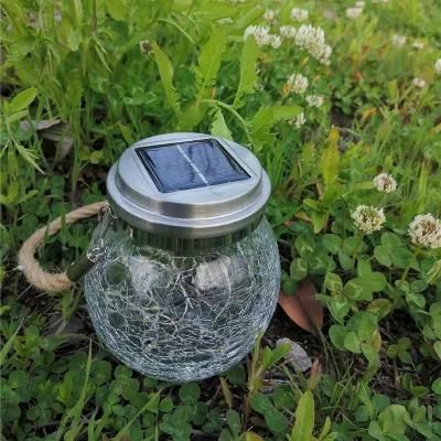 Household Outdoor Indoor Decoration Solar Cracked Glass Jar Light