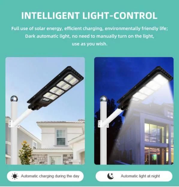 High Quality Durable High Brightness 200W Solar Street Lights Outdoor Lamp LED 12000 Lumen Control Garden, Street, Basketball Court