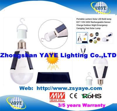 Yaye 18 Best Sell Ce/RoHS High Quliaty Rechargeable Solar Emergency 7W/12W E27 LED Bulb Light