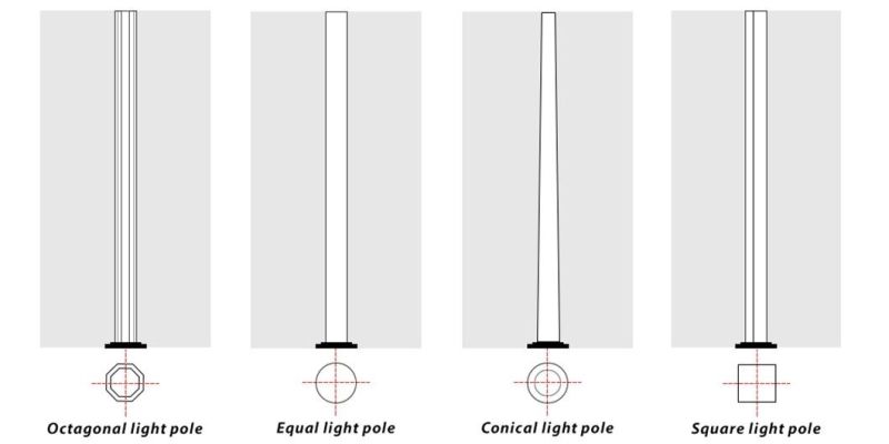 3m 5m 6m 7m 8m 9m 10m 12m Glavanized Solar LED Street Light Pole Stainless Steel