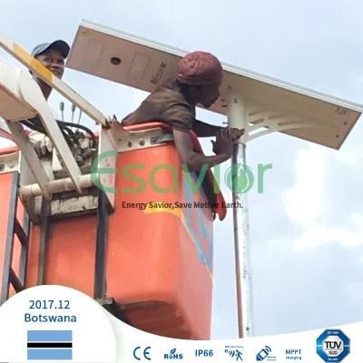 40W Integrated Solar-Powered LED Street Light with Microwave Motion Sensor