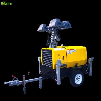 Portable Camp Light Mobile Tower Light with Diesel Generator for Emergency and Rescue
