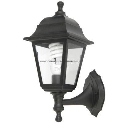 Outdoor 4 Sided Black Wall Lantern Light IP44 with E27 Socket