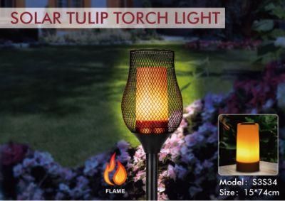 Metal Solar Tulip Torch Light Outdoor Solar Light