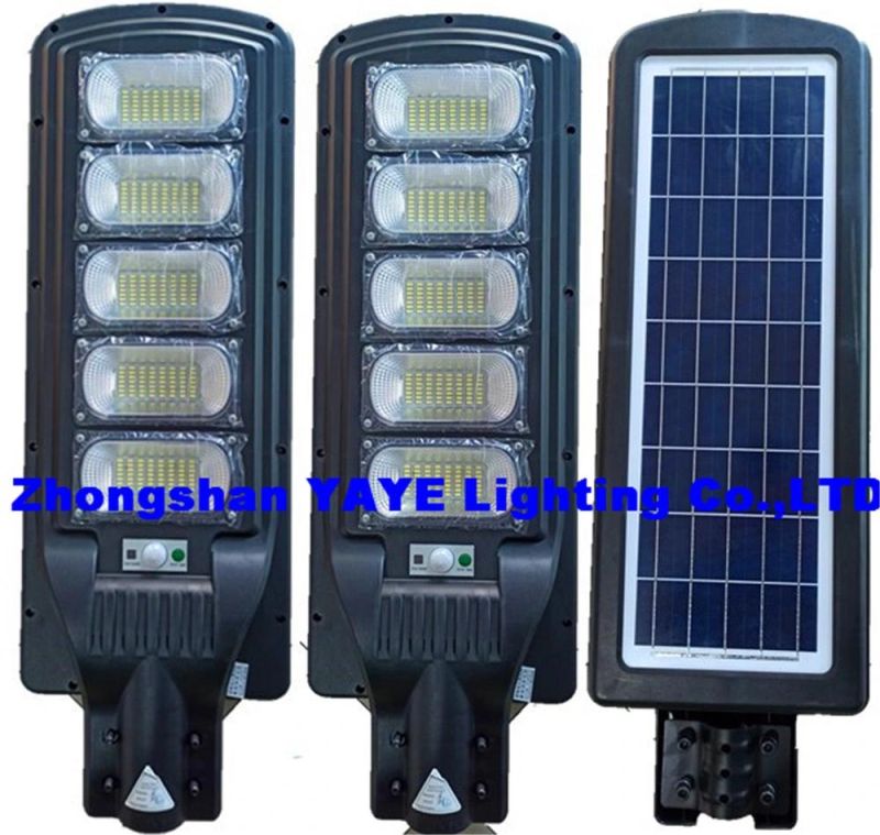Yaye 2021 Hot Sell Top Best Price 250W All in One Solar LED Street Road Garden Lighting with Control Modes: Light +Time + Rador Sensor + Remote Controller