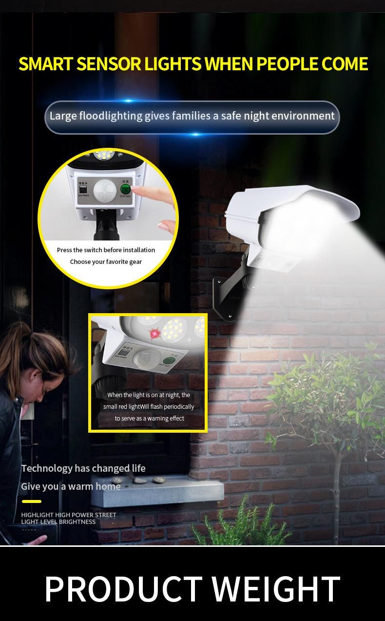 Surveillance Cameras LED Simulation Monitoring Security Lighting Solar Motion Sensor Wall Light Outdoor
