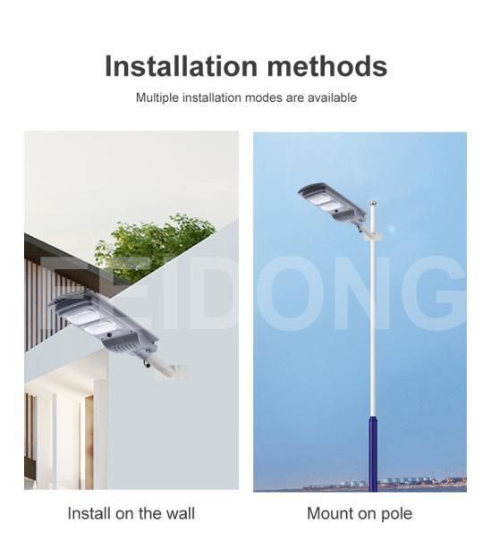 High Brightness Motion Sensor Rainproof IP65 30-150 W All in One Solar LED Street Light