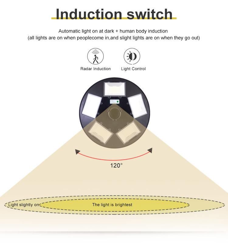 Round Design Solar Lights UFO Solar Light for Garden High Class Waterproof IP65 Street Lamp in UFO Shape Smart Remote Control UFO Garden Meadow All in One Solar