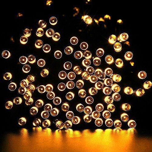 200LED Solar String Lights Outdoor, Waterproof 8 Modes Solar Outdoor Tree Lights, Green Wire Christmas Lights for Garden, Party, Wedding (Warm White)