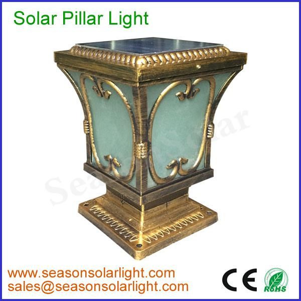 Best Price Wholesales Double LED Lighting 5W Solar LED Pillar Lighting Lamp for Outdoor Gate Lighting