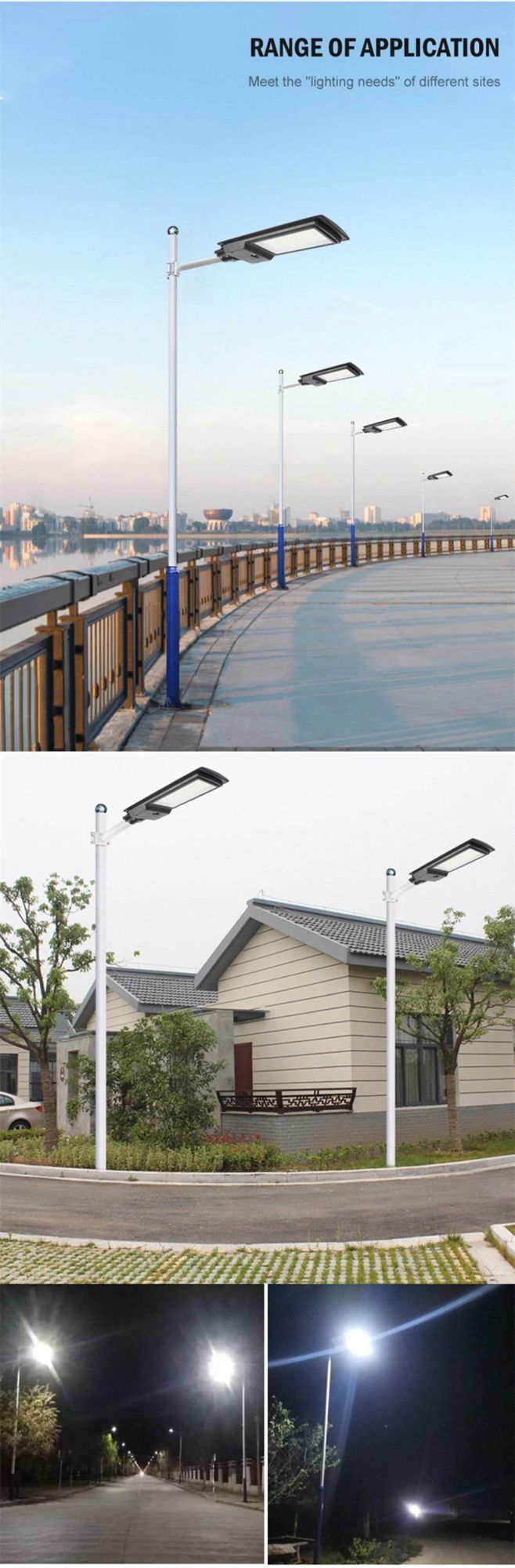 Photocell Outdoor Waterproof IP65 100W 200W 300W Integrated All in One Solar LED Street Lamp