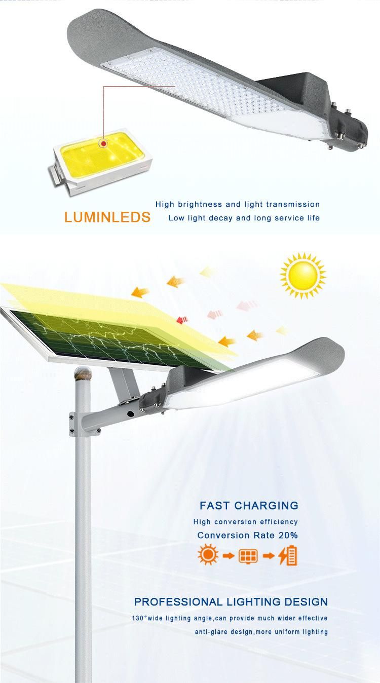 Smart IP66 Outdoor 20W 50W 60W 200W 300W 500W Solar Street Light Manufacturer All in One Streetlight with Inbuilt Battery