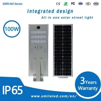 Outdoor Waterproof 100W LED Lamp All in One Integrated Solar Street Light