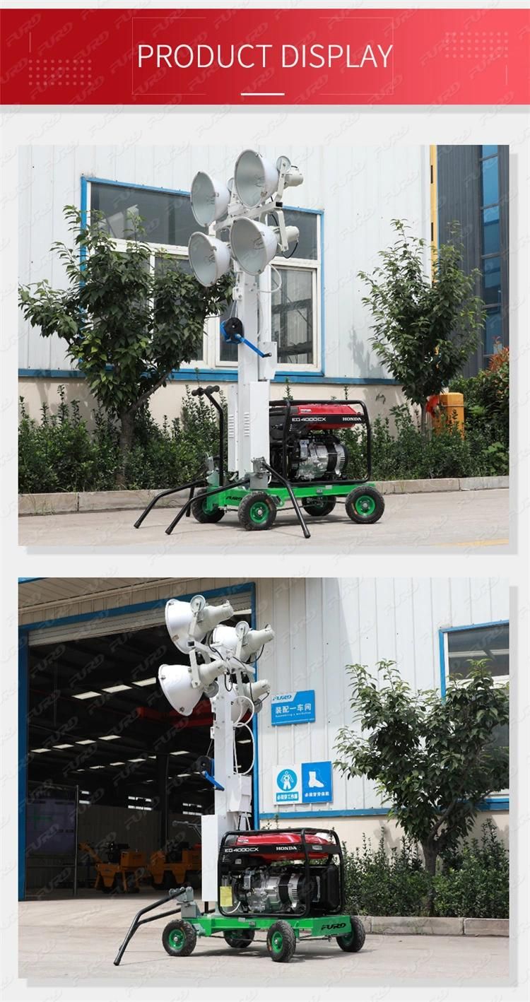 Mobile Telescopic LED Tower Light with Gasoline Generator Fzm-400