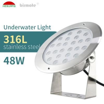 Manufacturers 48W DC24V Monochromatic IP68 Structure Waterproof Swimming Pool Lights LED Underwater