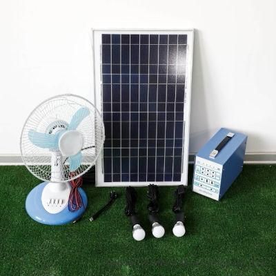2021 Factory Directly Supply Solar Energy Power Lighting Kits Systems Solar Generator with 3 LED Bulbs/Mobile Phone Chargers/Supporting DC Fan