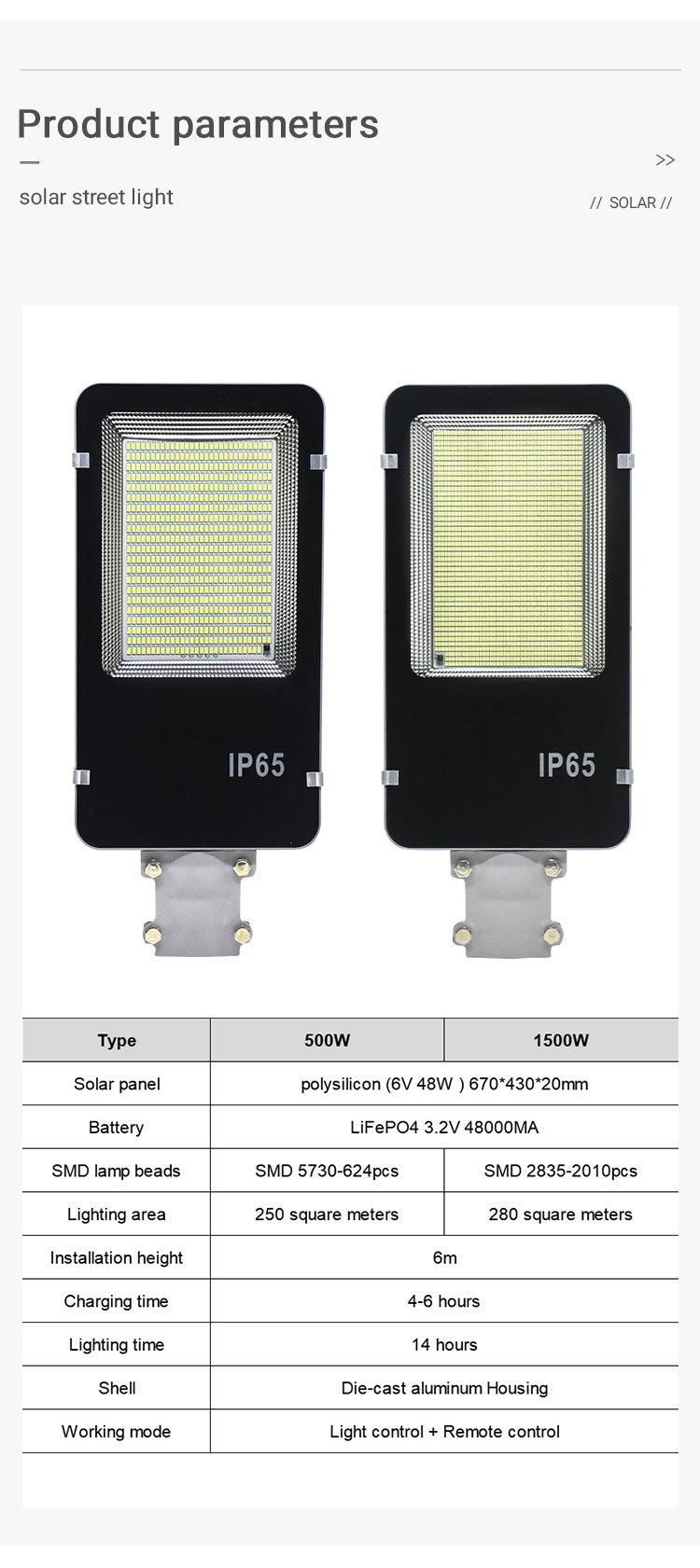 Manufacturer Outdoor Lighting 500W 1500W LED Solar Power Street Light