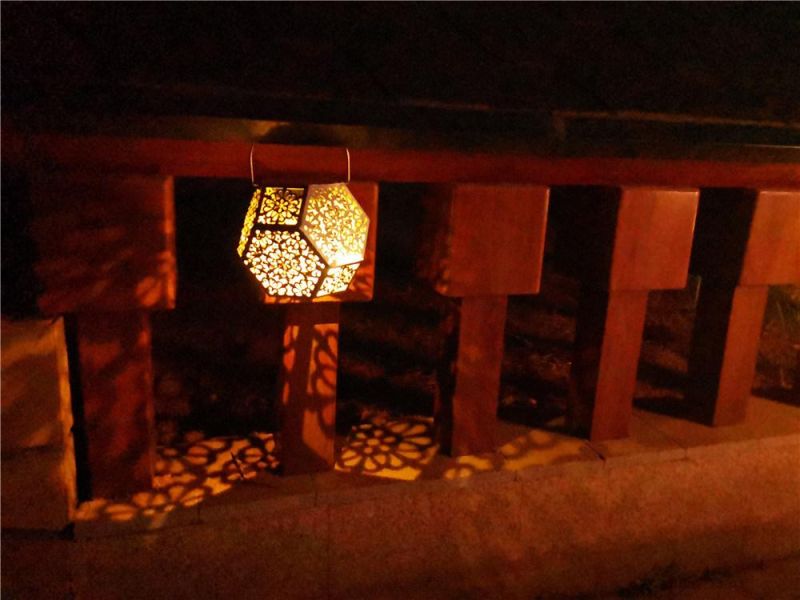 Warm White Outdoor Waterproof Metal Solar Hanging Lamps for Christmas Holiday Patio Tree Decor