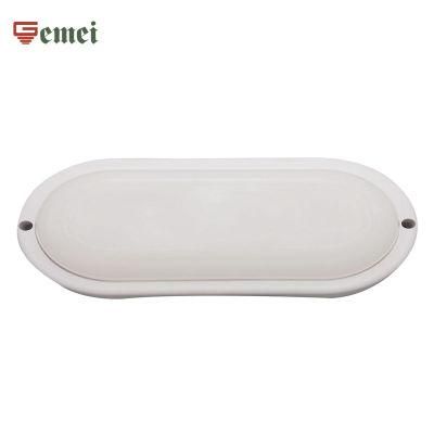 Outdoor Light IP65 Moisture-Proof Lamps LED Waterproof Bulkhead Light White Oval 12W with CE RoHS Certificate