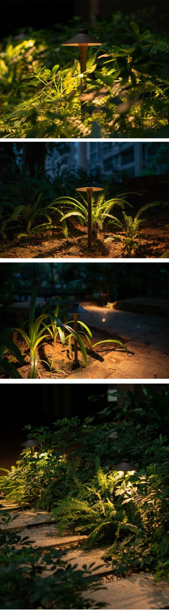 COB 3000K Antique Brass Garden Lights LED Outdoor Low Voltage