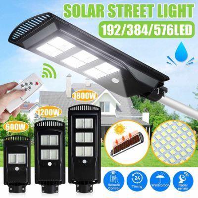 1800W 576LED Street Lamps with Sensor, Remote Controller, Polycrystalline Solar Panel for Garden Wall Lamp