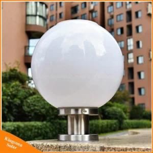 Round Ball Solar Pillar Lamp Outdoor LED Garden Post Light