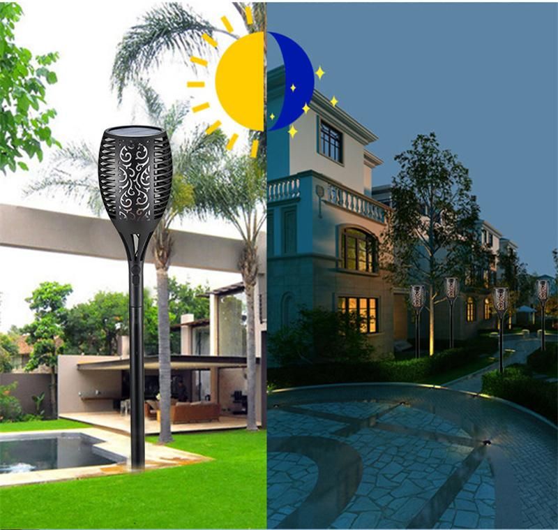 Old 96LEDs Solar Flame Lights That Can Be Custom-Made in Shenzhen Factory