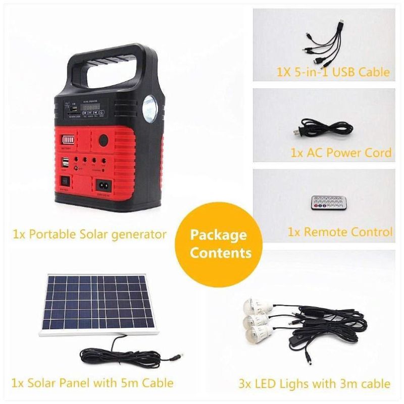 Solar Lamp 5W Solar Power System with 3PCS Solar Lamp Outdoor Solar Light