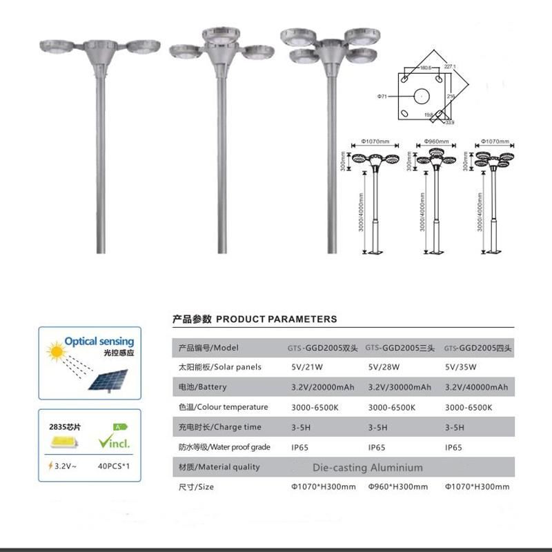 Outdoor Waterproof Stake Ground Mounting Solar Powered LED Garden Lawn Light for Pathway Courtyard Patio Porch Driveway Landscape Home Decoration