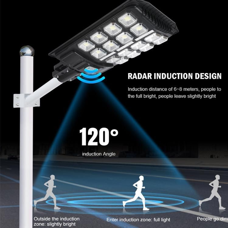 Yaye 2021 Hottest Sell Rador Sensor 200W/250W/300W All in One Solar LED Street Road Garden Light with 500PCS Stock Each Watt