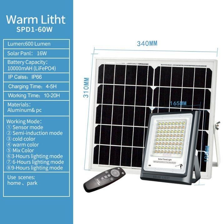 China Supplier for Solar Flood Light with Mix Warm and Nature 3 Model Lighting
