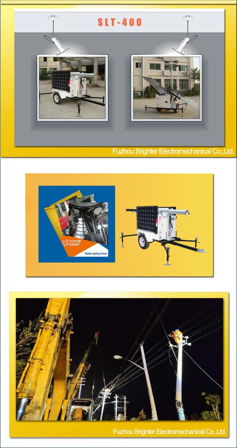 Compact Travel Safety Mobile Lighting Tower for Emergent Work