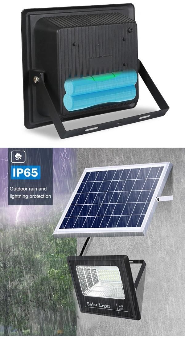25W IP65 Outdoor Waterproof Remote Contro LED Energy Saving Flood Lights, Aluminum Portable Auto Panel LED Solar Flood Light for Garden Lighting
