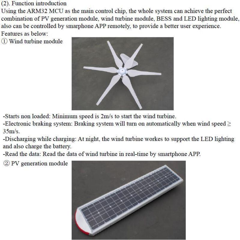 50W Hybrid Wind and Solar Powered LED Street Light (SNH-050)